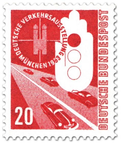 Stamp: Auto, Strasse - Verkehrsausstellung München
