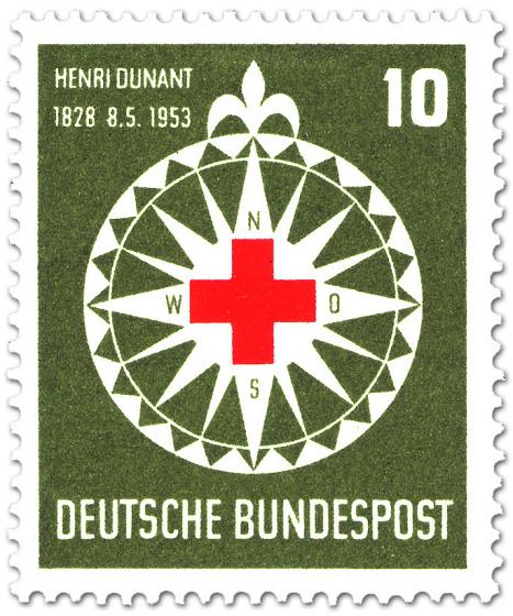 Stamp: Rotes Kreuz auf Windrose (für Henri Dunant)