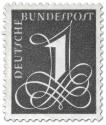 Stamp: Deutsche Bundespost: Eins mit Schnörkel