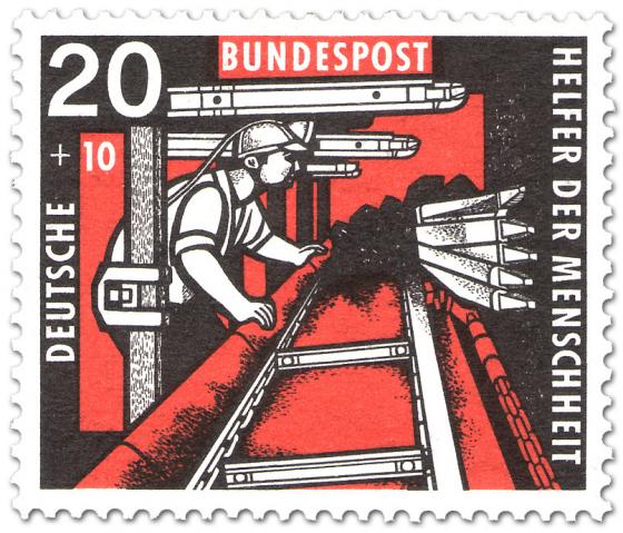 Stamp: Bergmann im Stollen am Kohlenhobel