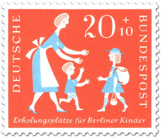 Stamp: Berliner Kind mit Reisegepäck (zur Erholung)