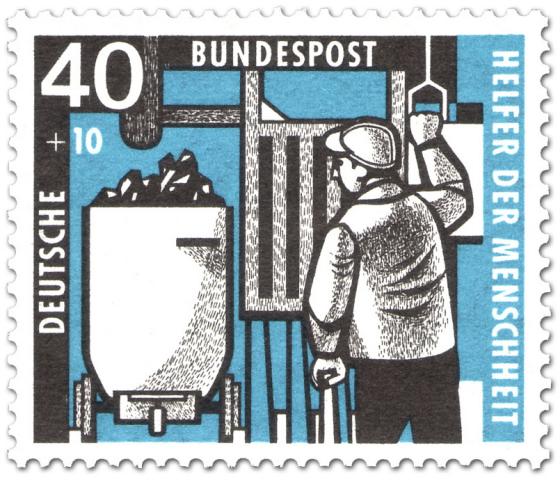 Stamp: Anschläger beim Kohlewagen am Förderschacht 