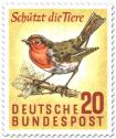 Stamp: Rotkehlchen - Schützt die Tiere!