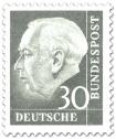 Stamp: Bundespräsident Theodor Heuss 30 (grau)