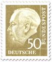 Stamp: Bundespräsident Theodor Heuss 50 (gelb)