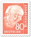 Stamp: Bundespräsident Theodor Heuss 80 (orange)