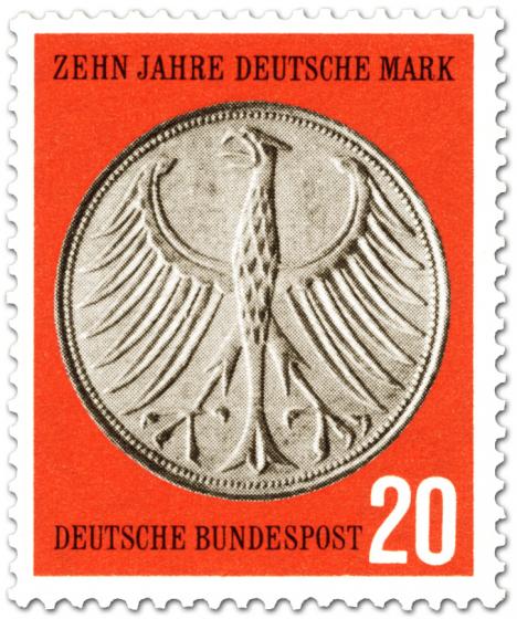 Stamp: Bundesadler Geldmünze (5 D-Mark)