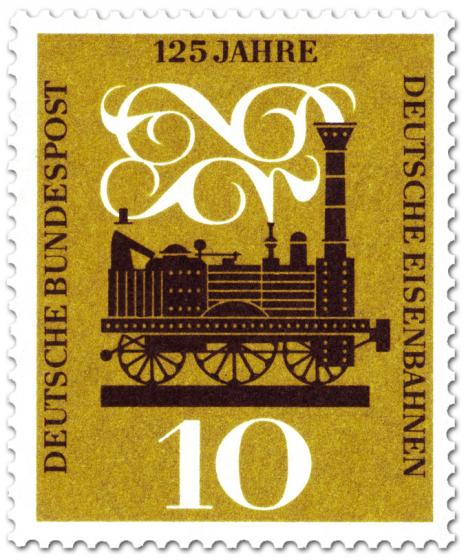 Stamp: 125 Jahre Deutsche Eisenbahn (Adler Dampflok)