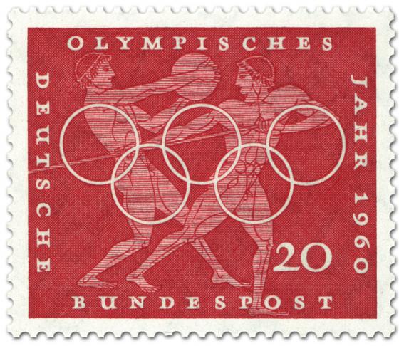 Stamp: Diskuswerfen und Speerwerfen (Olympisches Jahr 1960)