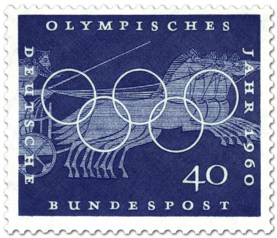 Stamp: Wagenrennen mit Vierspanner (Olympisches Jahr 1960)