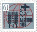 Stamp: Misereor (Ähren, Kreuz und Tropfen vor Weltkugel)