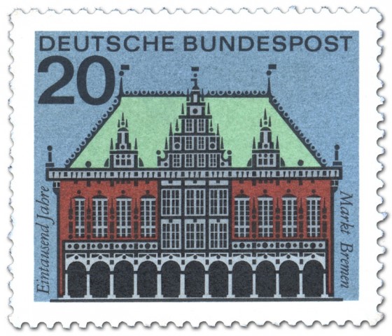 Stamp: Bremen Rathaus, Markt