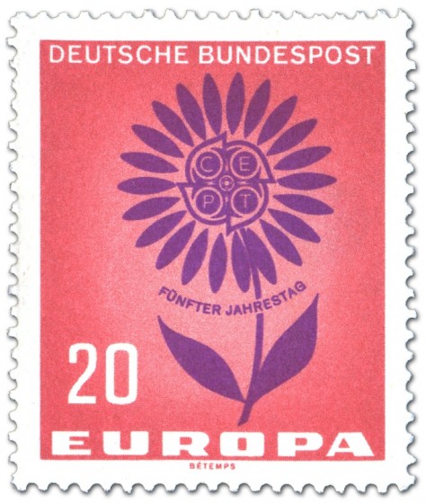 Stamp: Europamarke: Blume mit Cept