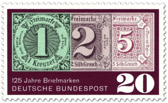 Stamp: 125 Jahre Briefmarken
