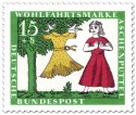 Stamp: Aschenputtel mit Ballkleid vor Baum