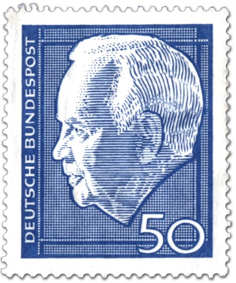 Stamp: Heinrich Lübke (Bundespräsident, 50)