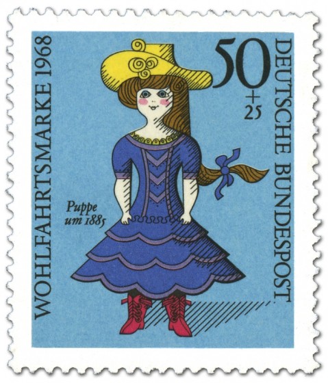 Stamp: Blaue Puppe Um 1885