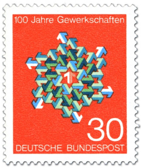 Stamp: Pfeile Stern 100 Jahre Gewerkschaften