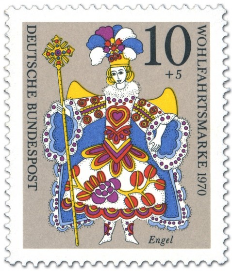 Stamp: Engel im Kostüm (Weihnachtsmarke 1970)
