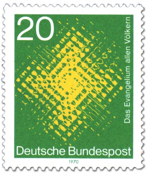 Stamp: Das Evangelium allen Völkern (leuchtendes Kreuz)