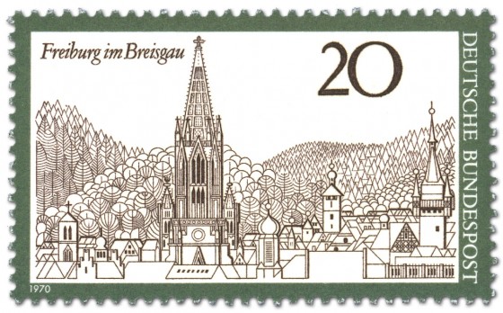 Stamp: Freiburg im Breisgau (Stadtansicht mit Münster)