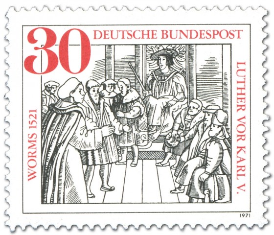Stamp: Wormser Reichstag: Martin Luther vor Karl V.