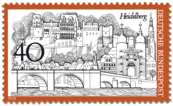 Stamp: Heidelberg Stadtansicht Schloss