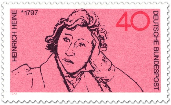 Stamp: Zeichnung von Heinrich Heine (Dichter)