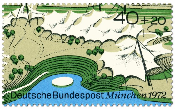 Stamp: München: Mehrzweckhalle und Schwimmstadion