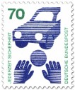 Stamp: Auto, Kinderhände und Ball