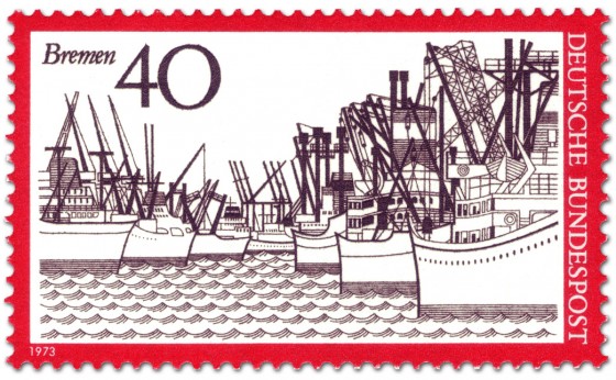 Stamp: Bremen Hafen-Ansicht