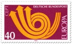 Stamp: Europamarke 1973 (Posthorn, rot)