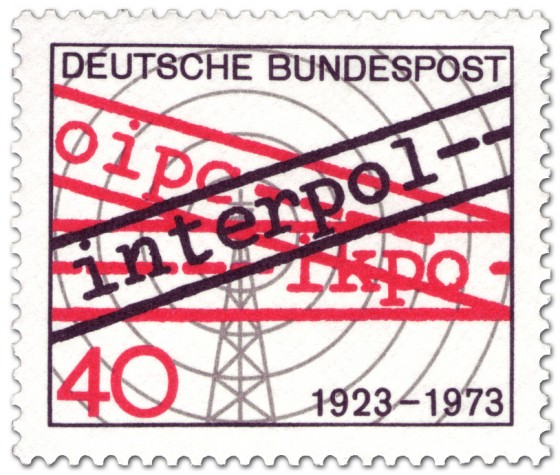 Stamp: 50 Jahre Interpol (Funkturm)