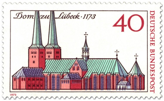Stamp: 800 Jahre Lübecker Dom (Zeichnung)