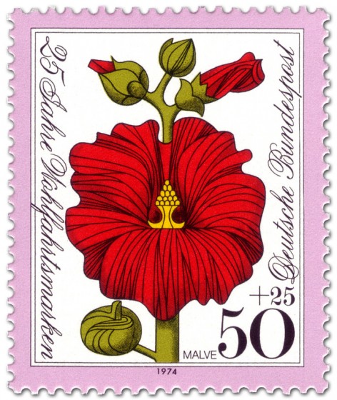 Stamp: Blume: Rote Malve