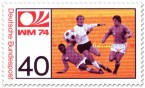 Stamp: Fussball: Stürmer schießt Ball (WM 1974)