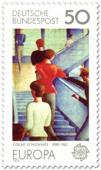 Stamp: Bauhaustreppe - Gemälde von Oskar Schlemmer