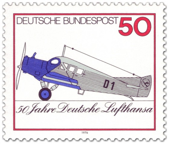 Stamp: Flugzeug Junkers F13 (50 Jahre Lufthansa)