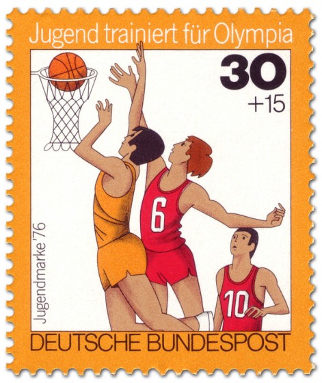 Stamp: Jugendliche beim Basketball