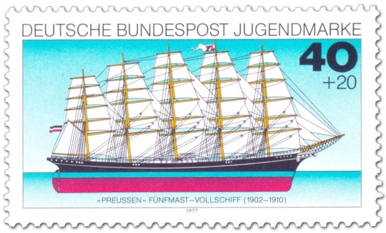 Stamp: Fünfmaster-Segelschiff Preussen (Vollschiff)