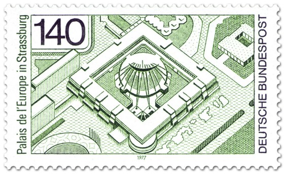 Stamp: Palais de l'Europe in Strassburg