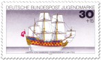 Stamp: Segelschiff Dreimaster Wappen von Hamburg