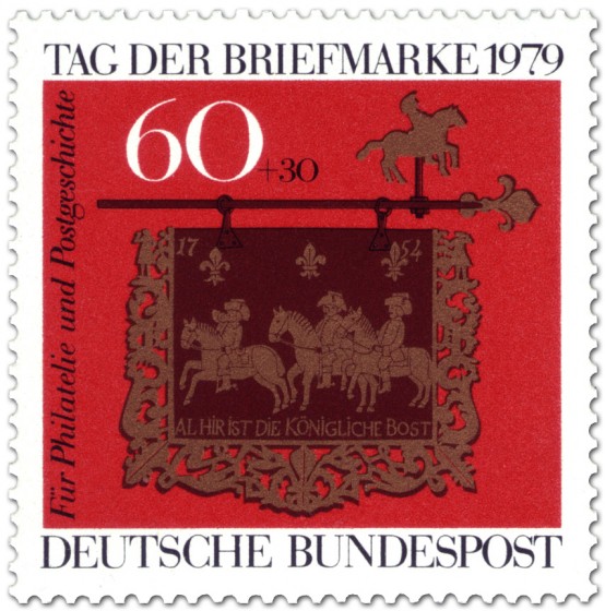 Stamp: Posthausschild aus Altheim an der Saar