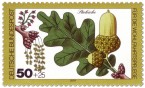 Stamp: Stieleiche Blatt und Eichel