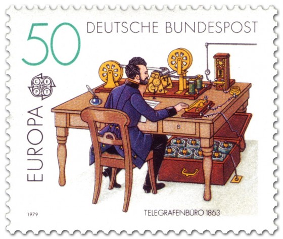 Stamp: Telegrafenbüro um 1863