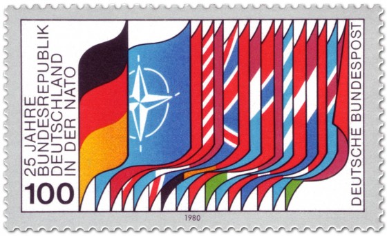 Stamp: Nato-Flaggen (25 jahre BRD in der Nato)
