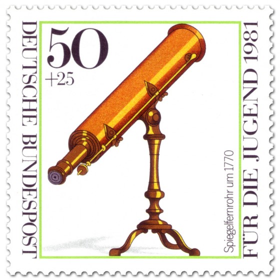 Stamp: Spiegelfernrohr um 1770