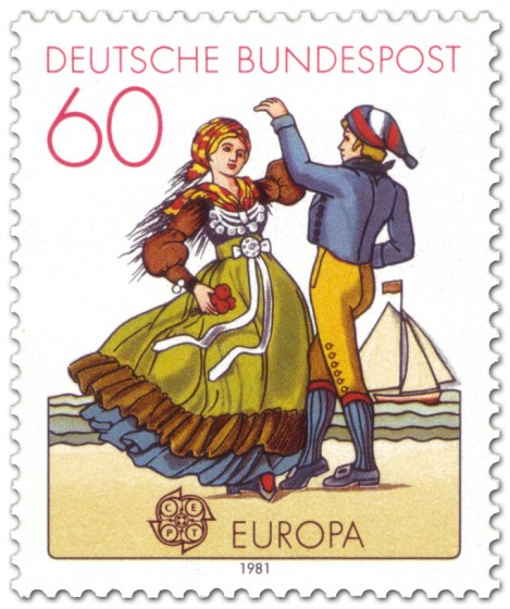 Stamp: Tracht aus Friesland (Folklore-Tanz)