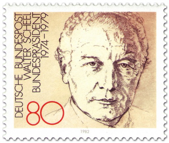 Stamp: Bundespräsident Walter Scheel (82)