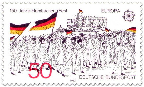 Stamp: Menschen mit Fahnen - Hambacher Fest
